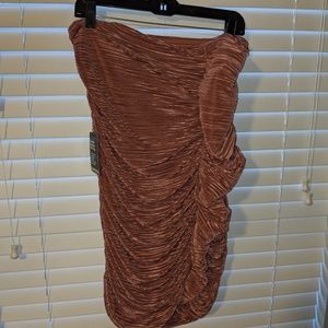 Strapless Rose Nude Pink Ruffle Express dress sz12